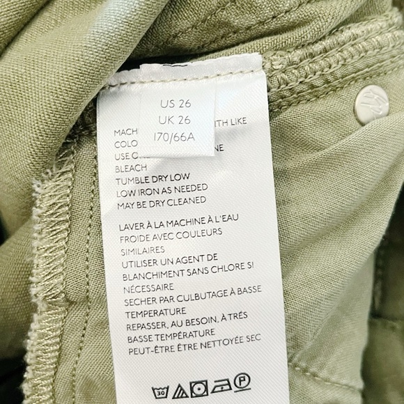 Free People We The Free NEW Raw High-Rise Jegging Jeans Army Green Size 26 - Picture 12 of 13